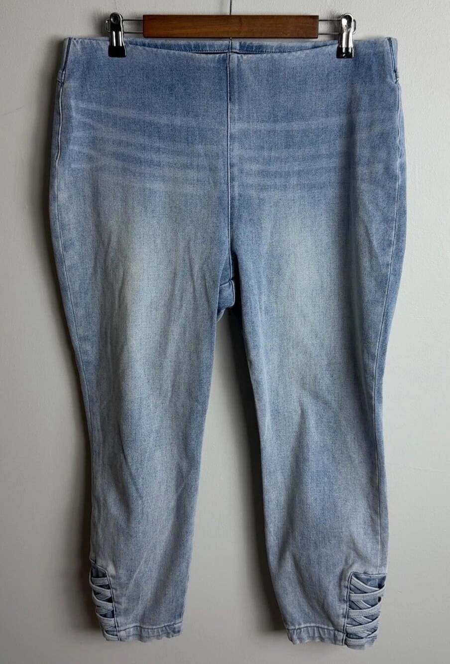 Soft Surroundings Light Wash Pull-On Denim Leggings Size Large 2EW24 Women’s